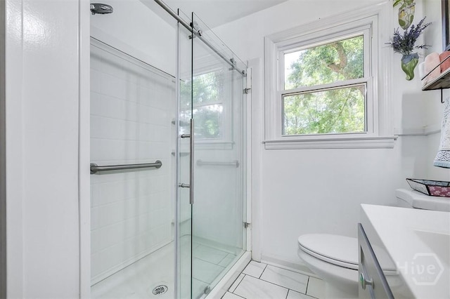 2338 Lorraine Dr, Savannah, GA 31404 - bathroom with a stall shower, vanity, and tile patterned flooring