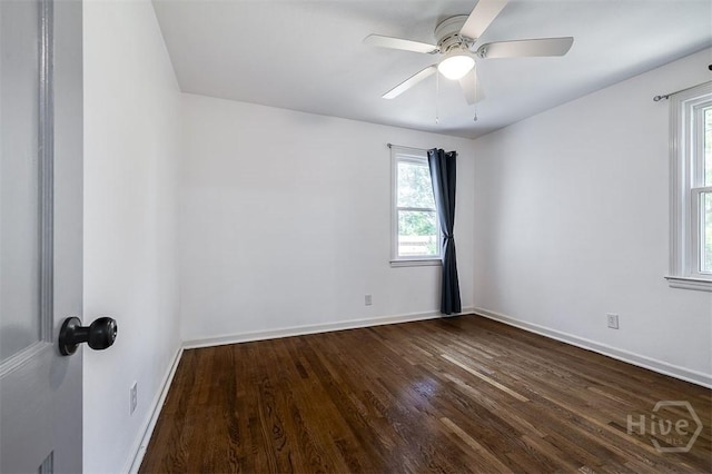 2338 Lorraine Dr, Savannah, GA 31404 - empty room featuring dark wood-style floors and a ceiling fan