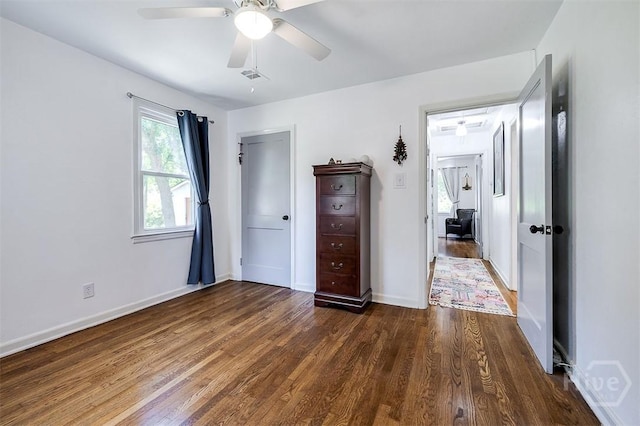 2338 Lorraine Dr, Savannah, GA 31404 - unfurnished bedroom with wood finished floors and a ceiling fan