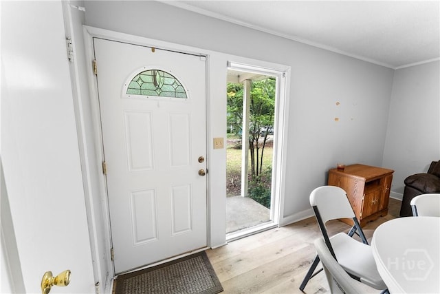 129 Vandiver Rd, Walthourville, GA 31301 - entryway with light wood-type flooring and ornamental molding