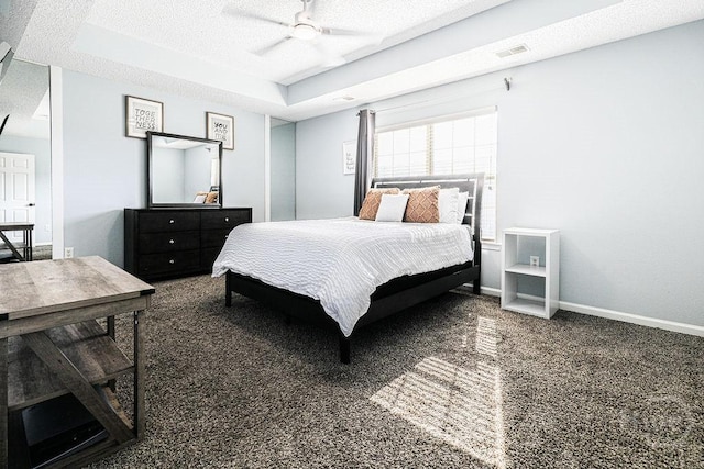 1125 Canyon Oak Loop, Richmond Hill, GA 31324 - carpeted bedroom with a textured ceiling and a ceiling fan