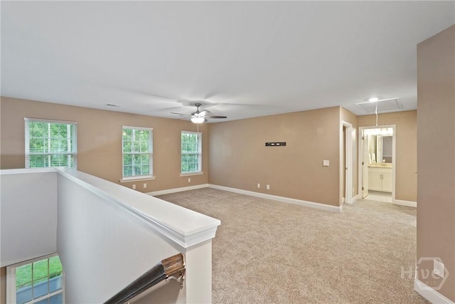 95 Simcoe Lake Dr, Richmond Hill, GA 31324 - carpeted spare room featuring attic access, ceiling fan, and recessed lighting