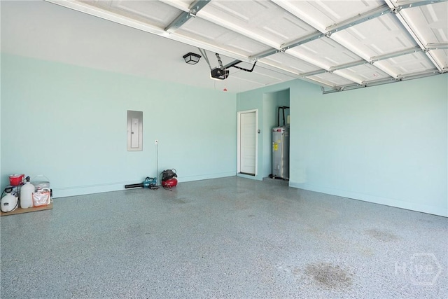 328 Providence Trce, Statesboro, GA 30461 - garage with water heater, electric panel, and a garage door opener