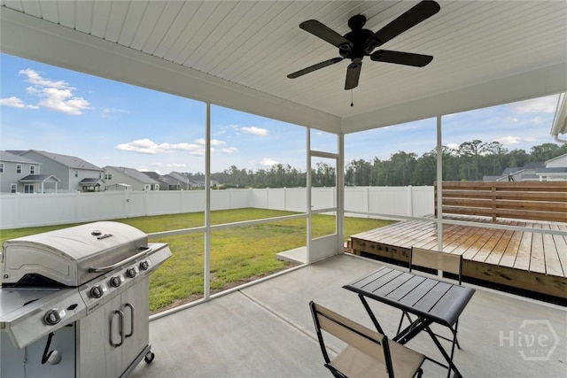 103 Williams Dr, Rincon, GA 31326 - sunroom / solarium featuring ceiling fan