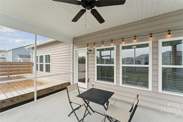 103 Williams Dr, Rincon, GA 31326 - sunroom with a ceiling fan and track lighting