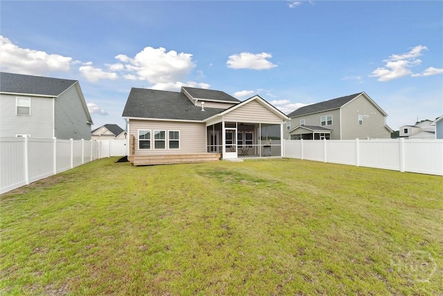 103 Williams Dr, Rincon, GA 31326 - back of property with a sunroom and a fenced backyard