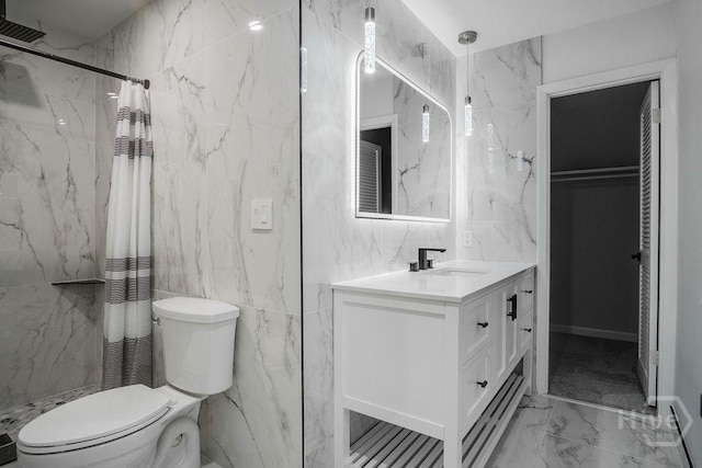 12902 Canterbury Rd, Savannah, GA 31419 - full bathroom featuring vanity, marble finish floors, and a marble finish shower