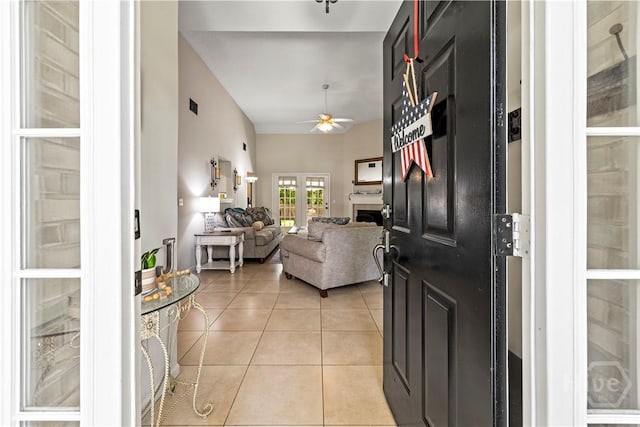 11 Rialto Ct, Pooler, GA 31322 - foyer entrance with ceiling fan and light tile patterned floors