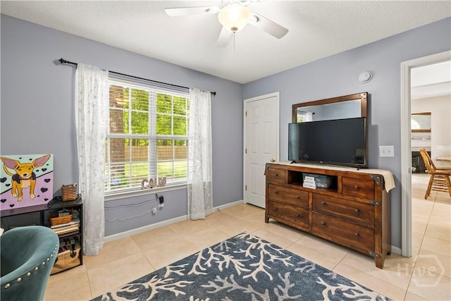 11 Rialto Ct, Pooler, GA 31322 - bedroom featuring tile patterned floors, ceiling fan, and a textured ceiling