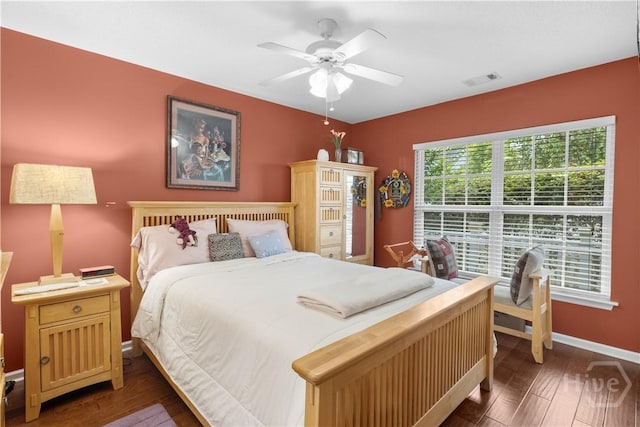 335 Winchester Dr, Pooler, GA 31322 - bedroom with wood finished floors and a ceiling fan