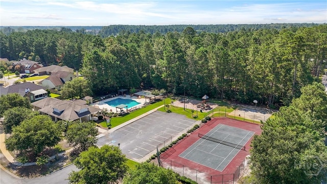 302 Morgan Pines Dr, Pooler, GA 31322 - bird's eye view of a heavily wooded area and a pool