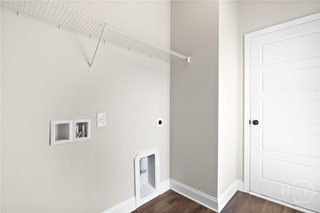 302 Morgan Pines Dr, Pooler, GA 31322 - laundry area with electric dryer hookup, dark wood-style floors, and hookup for a washing machine