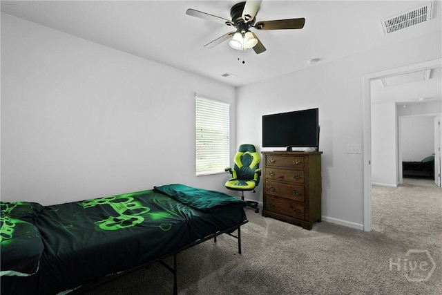 13 Summer Place Dr, Guyton, GA 31312 - carpeted bedroom featuring a ceiling fan and attic access