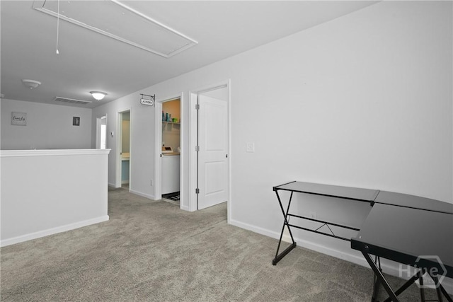 13 Summer Place Dr, Guyton, GA 31312 - spare room featuring attic access, carpet floors, and washer / dryer