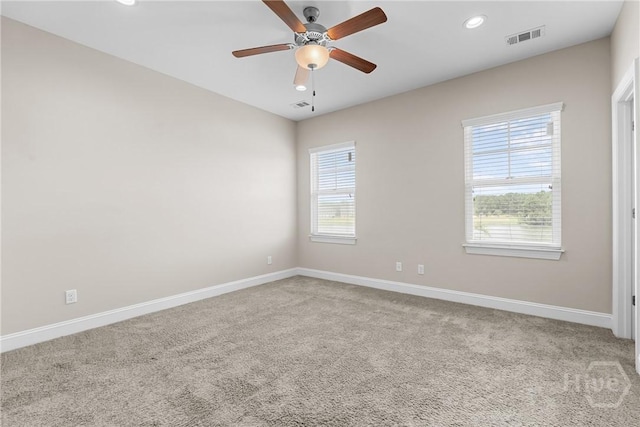 160 Lake Lily Dr, Richmond Hill, GA 31324 - unfurnished room featuring carpet flooring, recessed lighting, and a ceiling fan