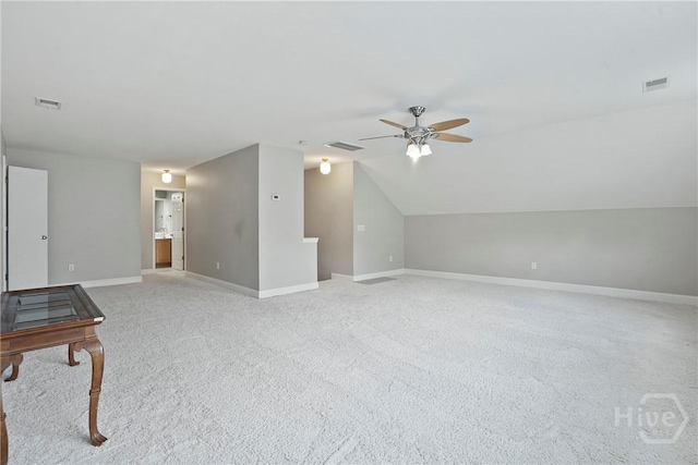 137 Regency Cir, Pooler, GA 31322 - bonus room with a ceiling fan, light carpet, and vaulted ceiling