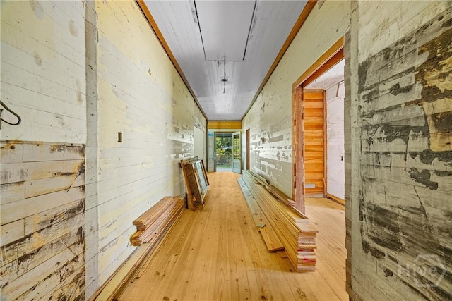 438 Kessler Loop, Guyton, GA 31312 - hallway featuring light wood-style flooring and attic access
