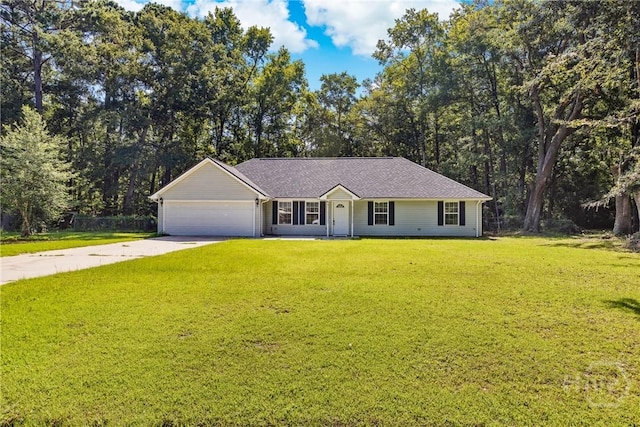 166 Old Sunbury Trl, Midway, GA 31320 - single story home with a garage, concrete driveway, and a front yard