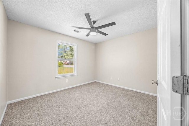 166 Old Sunbury Trl, Midway, GA 31320 - empty room featuring ceiling fan, carpet floors, and a textured ceiling