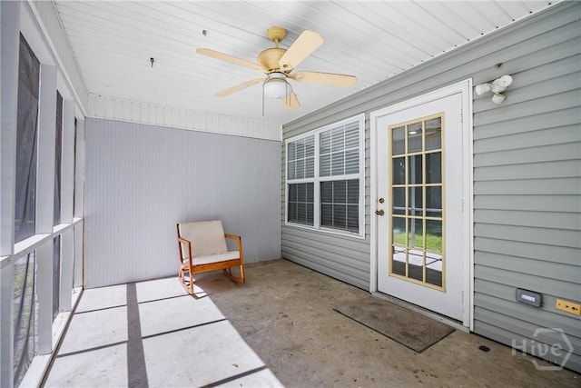 166 Old Sunbury Trl, Midway, GA 31320 - unfurnished sunroom with ceiling fan