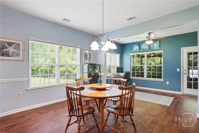 80 Sunbury Ct, Richmond Hill, GA 31324 - dining area with wood finished floors, plenty of natural light, and ceiling fan