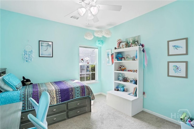 80 Sunbury Ct, Richmond Hill, GA 31324 - carpeted bedroom featuring baseboards and a ceiling fan