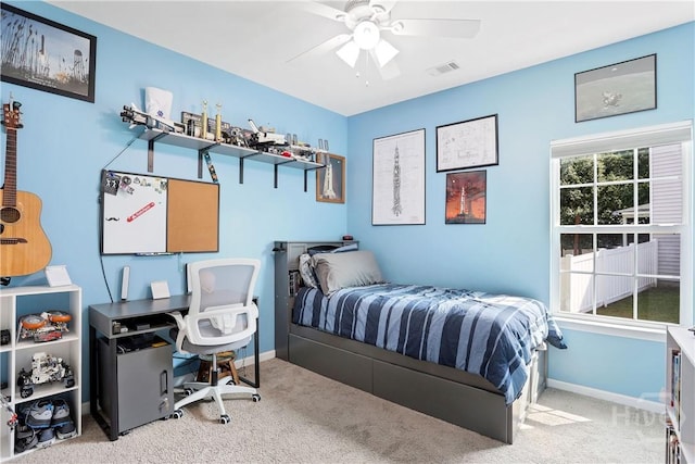 80 Sunbury Ct, Richmond Hill, GA 31324 - carpeted bedroom featuring baseboards and a ceiling fan