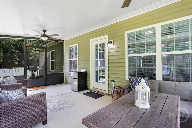80 Sunbury Ct, Richmond Hill, GA 31324 - view of patio / terrace with a ceiling fan and an outdoor living space
