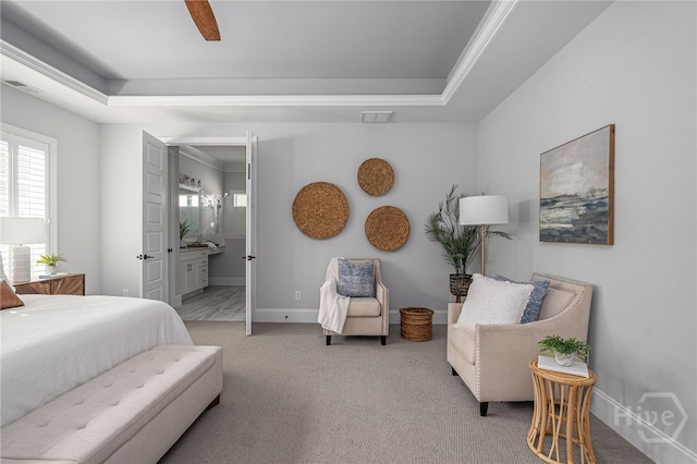 122 Kent, Pooler, GA 31322 - carpeted bedroom with ensuite bath and a ceiling fan