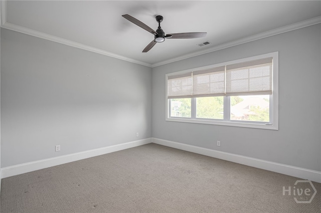 122 Kent, Pooler, GA 31322 - carpeted spare room featuring crown molding and a ceiling fan