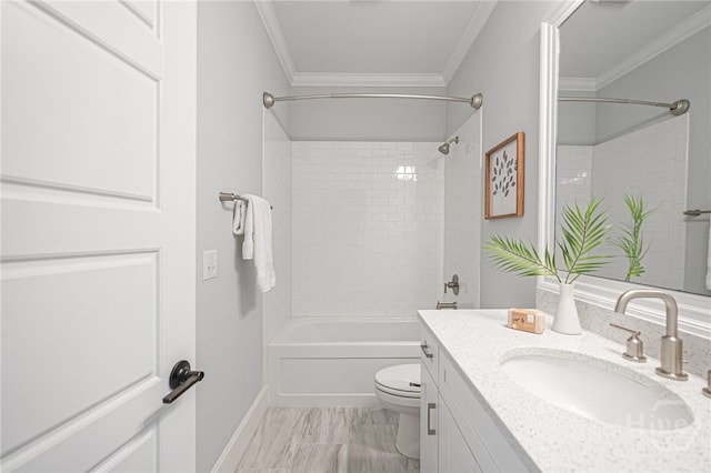 122 Kent, Pooler, GA 31322 - bathroom featuring vanity, crown molding, and shower / bathtub combination
