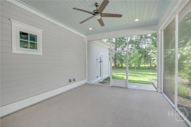 122 Kent, Pooler, GA 31322 - unfurnished sunroom featuring ceiling fan