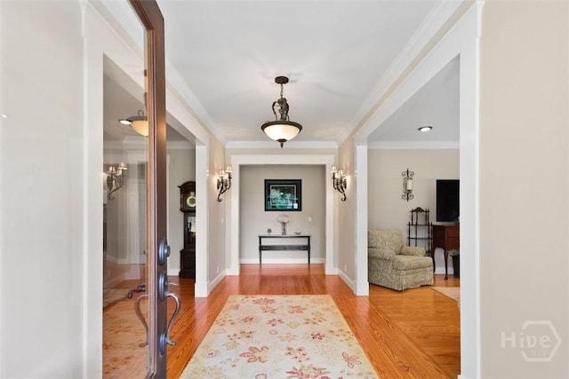 606 Rivers End Dr, Savannah, GA 31406 - foyer with light wood-style flooring and crown molding