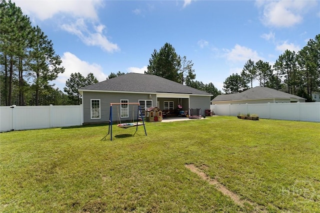 202 Orleans Trl, Statesboro, GA 30461 - rear view of property featuring a fenced backyard and a patio