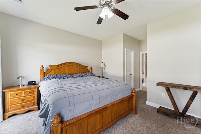202 Orleans Trl, Statesboro, GA 30461 - bedroom with carpet, a ceiling fan, and vaulted ceiling