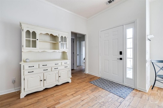 225 Jasper Ln, Rincon, GA 31326 - foyer entrance featuring ornamental molding and light wood-type flooring