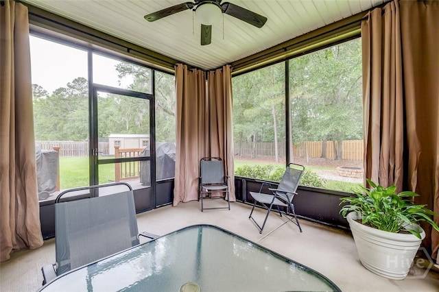 121 Cypress Loop, Bloomingdale, GA 31302 - sunroom with healthy amount of natural light and ceiling fan