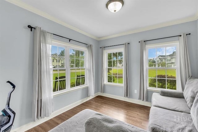 291 Kerry Dr, Richmond Hill, GA 31324 - living area with wood finished floors and ornamental molding