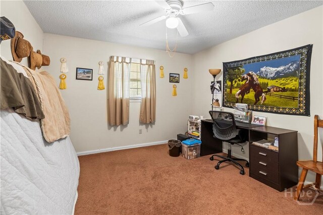 675 Foxwood Cir, Jesup, GA 31545 - carpeted office space with a textured ceiling and a ceiling fan
