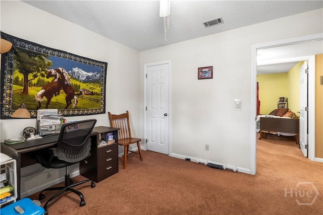 675 Foxwood Cir, Jesup, GA 31545 - office area featuring carpet and a textured ceiling