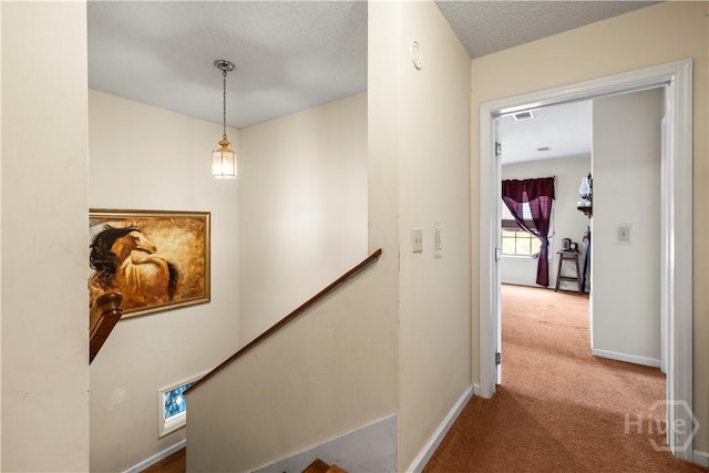 675 Foxwood Cir, Jesup, GA 31545 - corridor featuring carpet flooring and an upstairs landing
