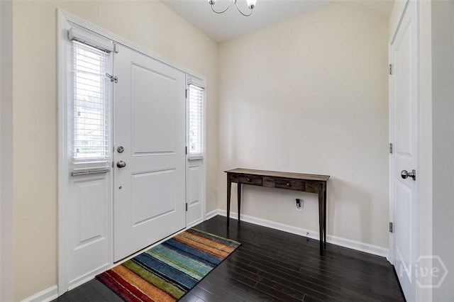 353 Casey Dr, Pooler, GA 31322 - foyer entrance with dark wood finished floors and baseboards