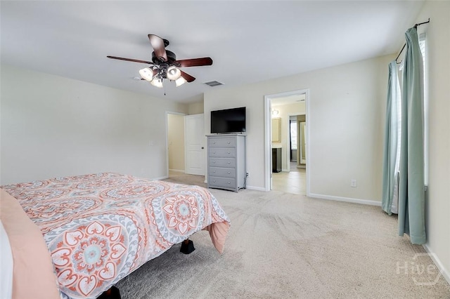 353 Casey Dr, Pooler, GA 31322 - bedroom with light colored carpet and ceiling fan