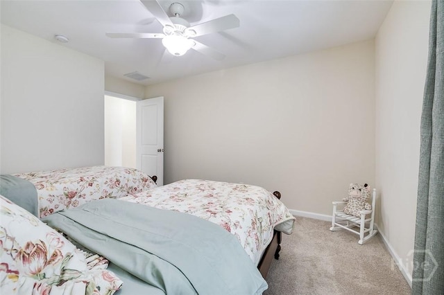 353 Casey Dr, Pooler, GA 31322 - bedroom with light colored carpet and a ceiling fan