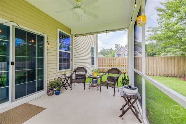 353 Casey Dr, Pooler, GA 31322 - sunroom / solarium featuring ceiling fan