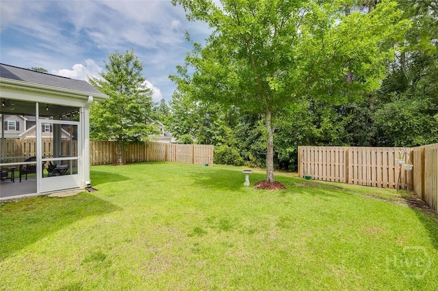 353 Casey Dr, Pooler, GA 31322 - fenced backyard featuring a sunroom