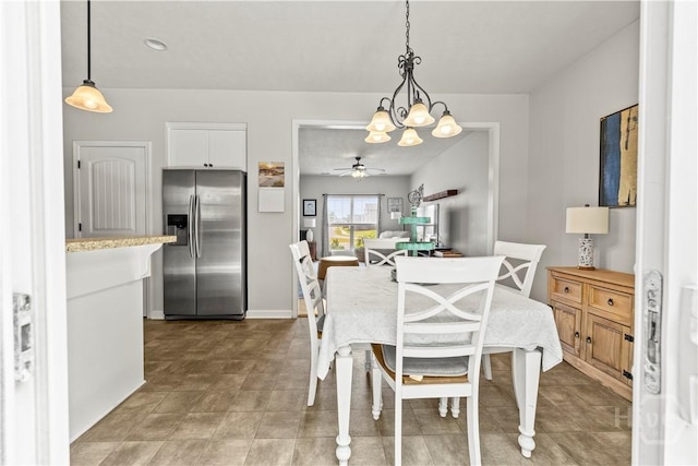 130 Whirlwind Way, Guyton, GA 31312 - dining space with a chandelier and ceiling fan