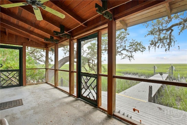 245 Youmans Rd, Midway, GA 31320 - unfurnished sunroom featuring lofted ceiling and a view of rural / pastoral area