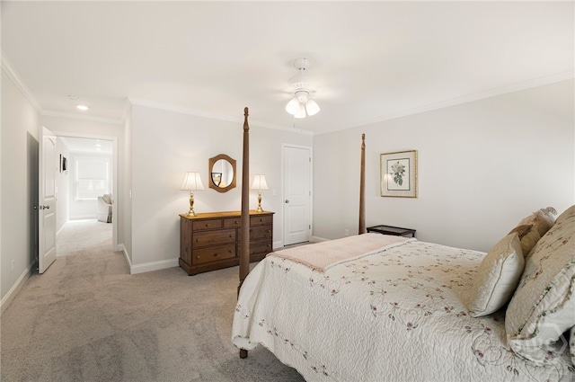 131 Como Dr, Pooler, GA 31322 - bedroom featuring crown molding, light carpet, recessed lighting, and ceiling fan