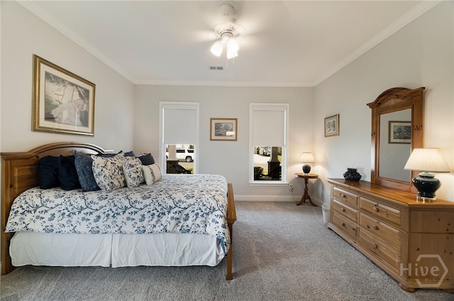 131 Como Dr, Pooler, GA 31322 - bedroom featuring carpet, ornamental molding, and ceiling fan
